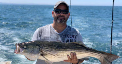 aces wild Rhode island striped bass fishing charters we are catching the monsters