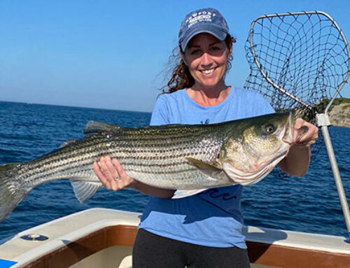 “Hey Honey, check out the Striped Bass I caught!”